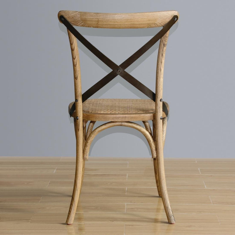 Bolero Natural Wooden Dining Chairs with Backrest (Pack of 2)