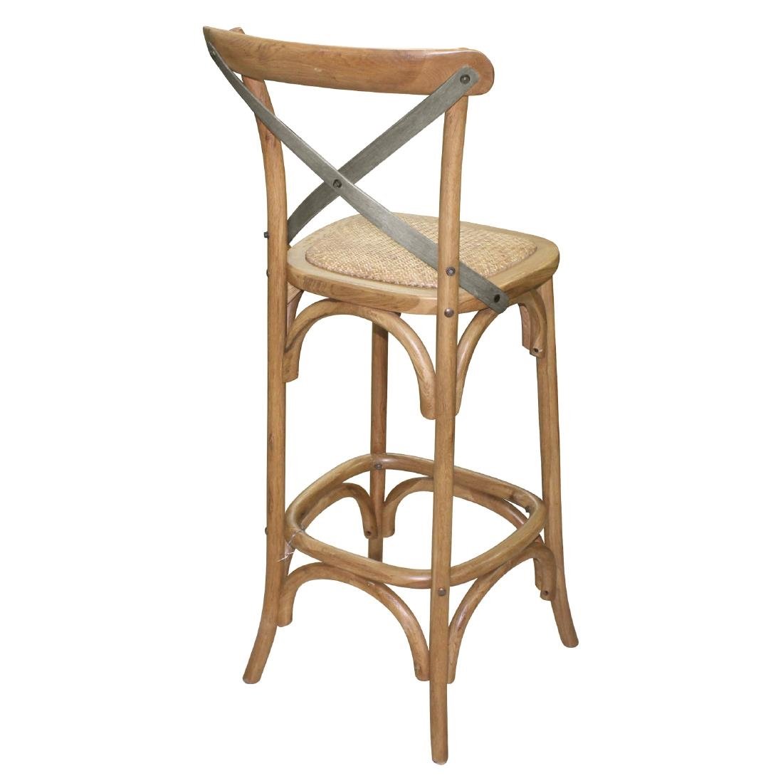 Bolero Wooden Bar Stool with Backrest