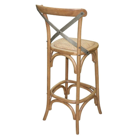 Bolero Wooden Bar Stool with Backrest