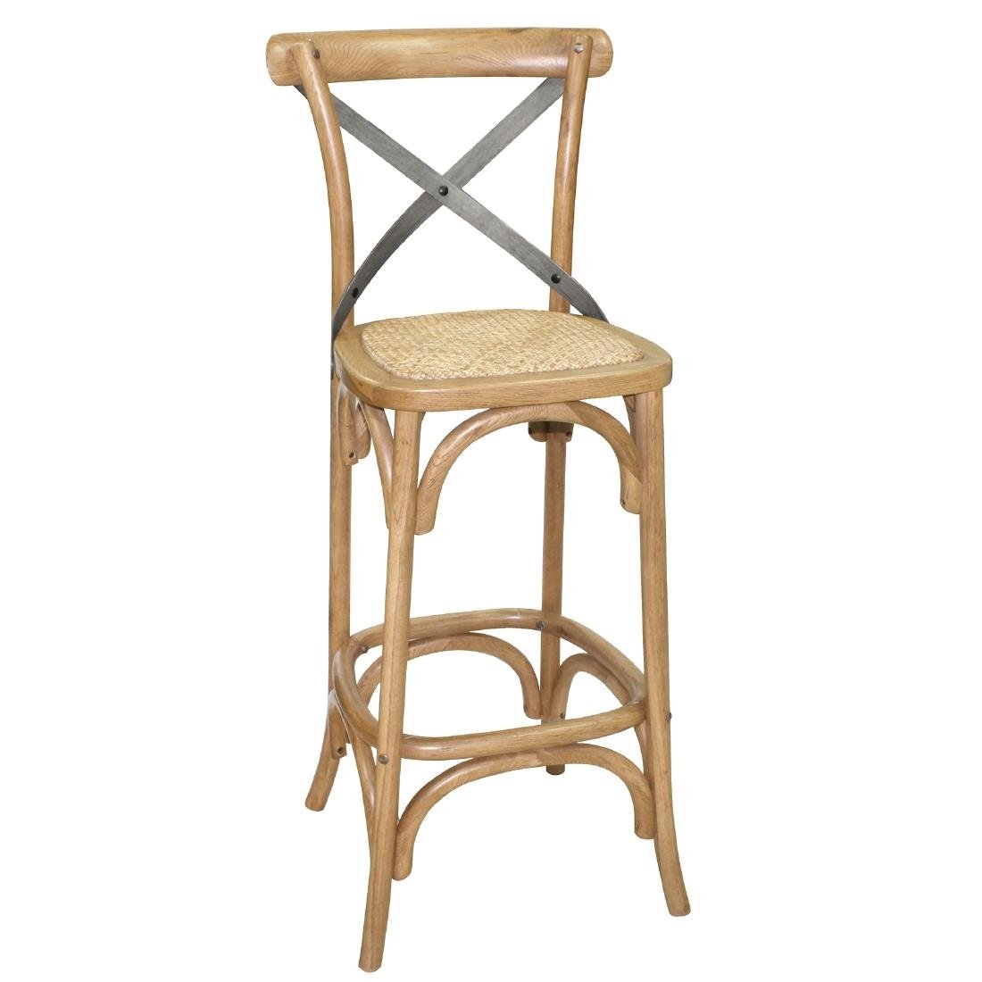 Bolero Wooden Bar Stool with Backrest