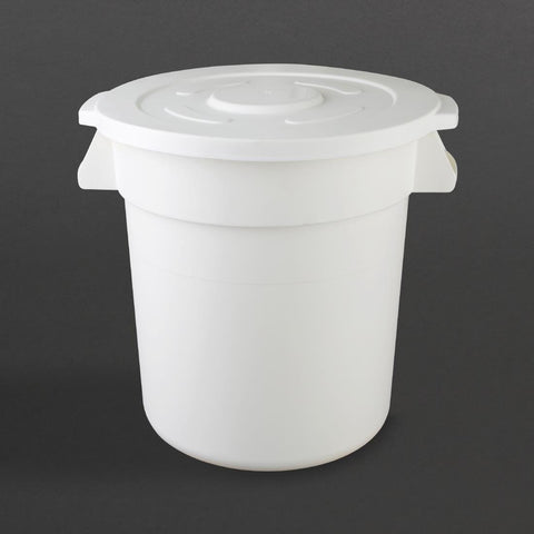 Vogue Polypropylene Round Container Bin White 38Ltr