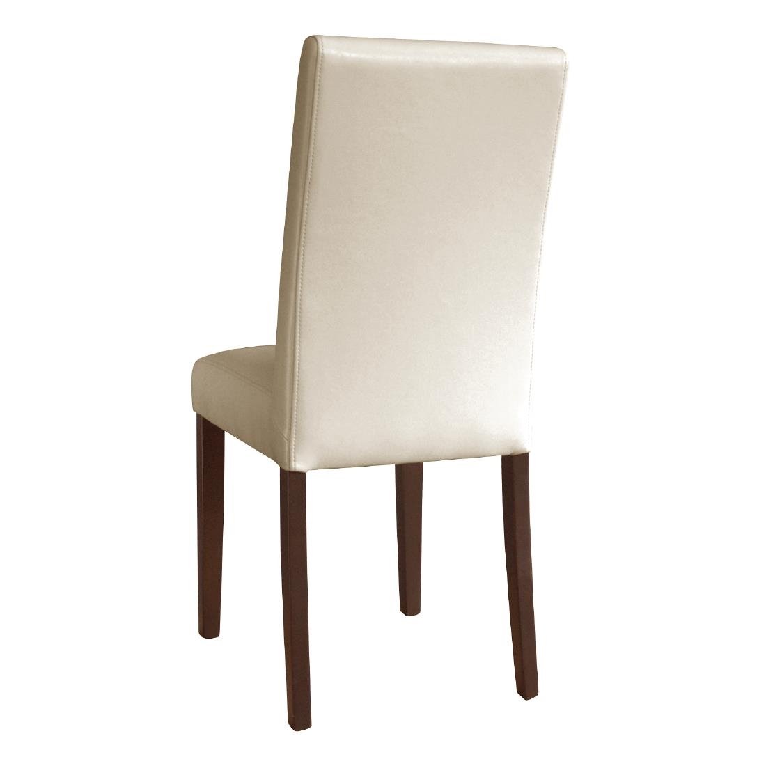 Bolero Faux Leather Dining Chairs Cream (Pack of 2)