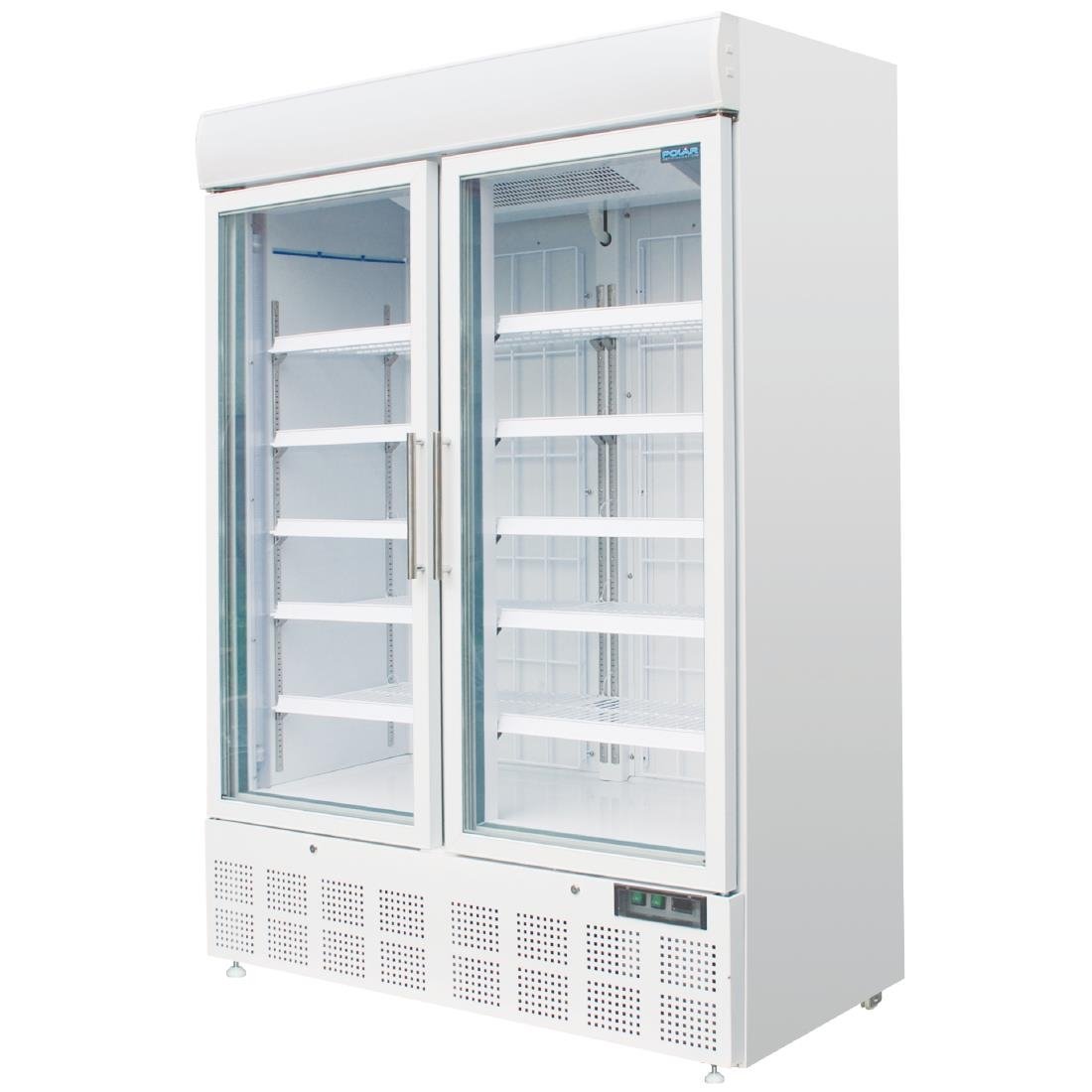 Polar G-Series 2 Door Upright Display Freezer 920Ltr White