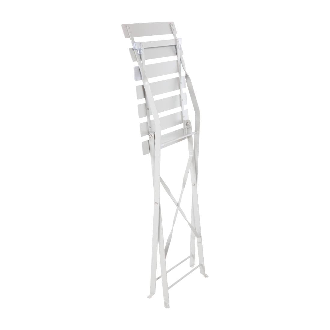 Bolero Grey Pavement Style Steel Folding Chairs (Pack of 2)