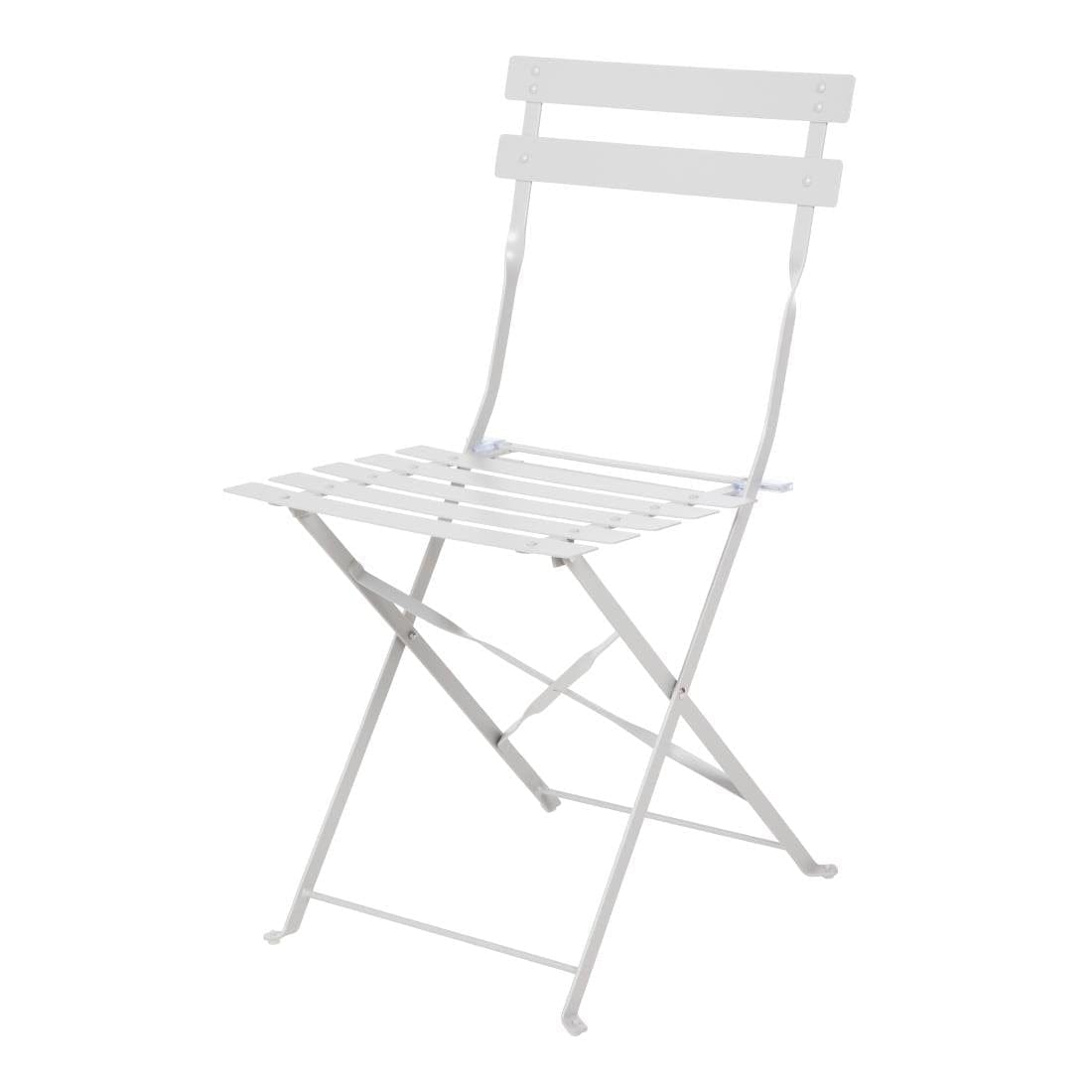 Bolero Grey Pavement Style Steel Folding Chairs (Pack of 2)