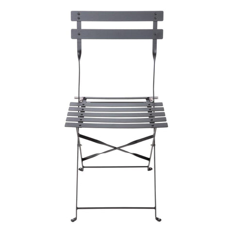 Bolero Black Pavement Style Steel Folding Chairs (Pack of 2)