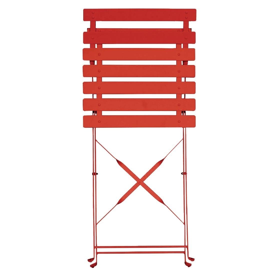 Bolero Red Pavement Style Steel Folding Chairs (Pack of 2)