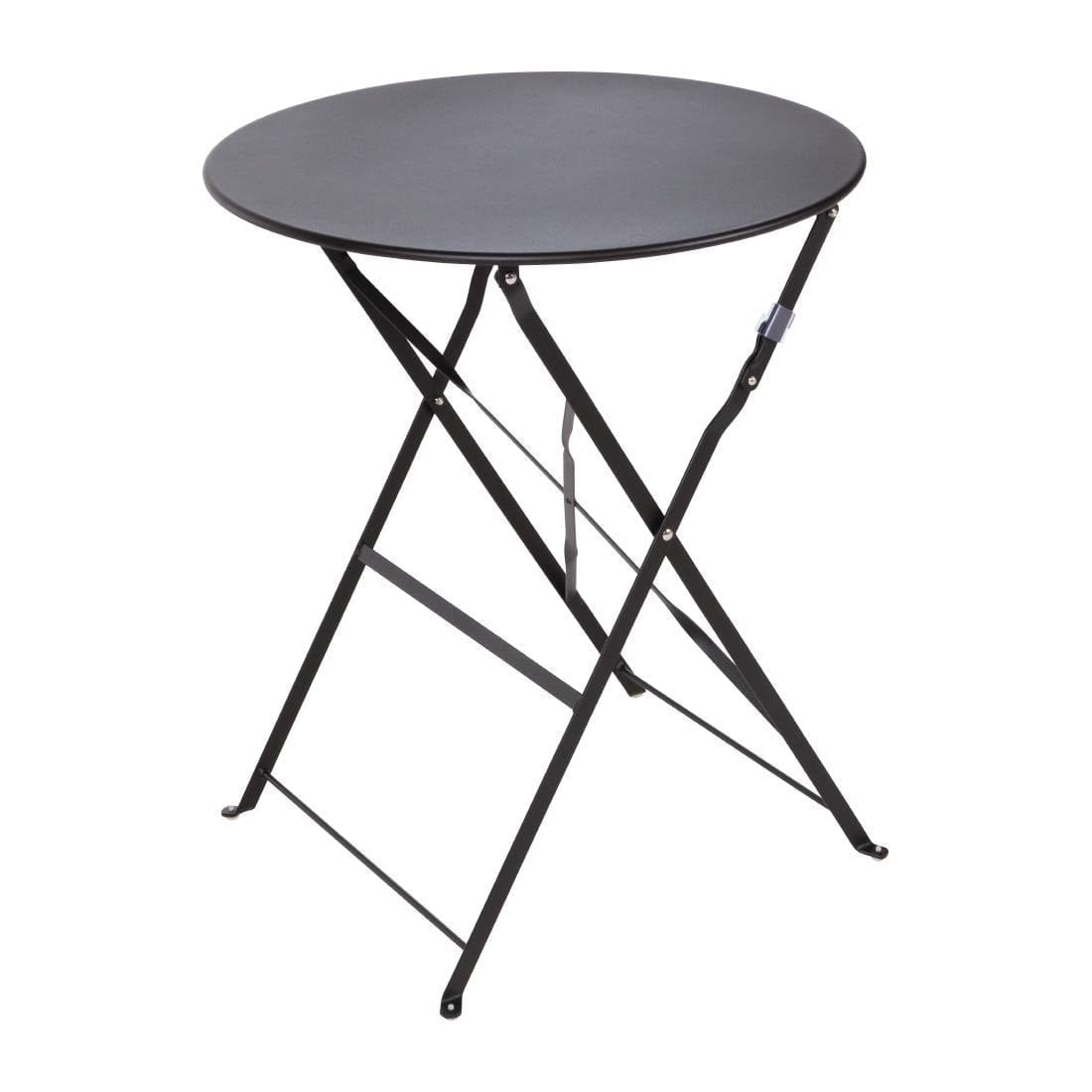 Bolero Black Pavement Style Steel Table 595mm