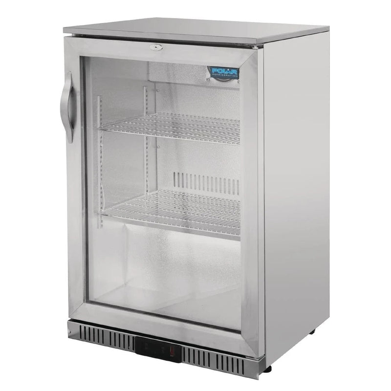 Polar G-Series Counter Back Bar Cooler with Hinged Door Stainless Steel 138Ltr