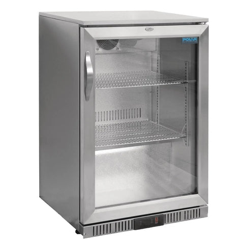 Polar G-Series Counter Back Bar Cooler with Hinged Door Stainless Steel 138Ltr