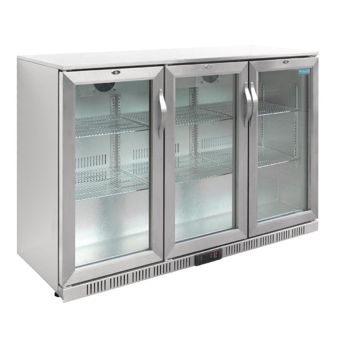 Polar G-Series Counter Back Bar Cooler with Hinged Doors Stainless Steel 330Ltr