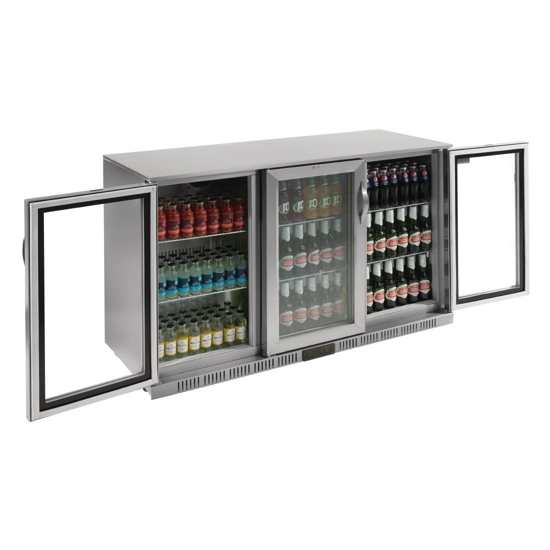 Polar G-Series Counter Back Bar Cooler with Hinged Doors Stainless Steel 330Ltr