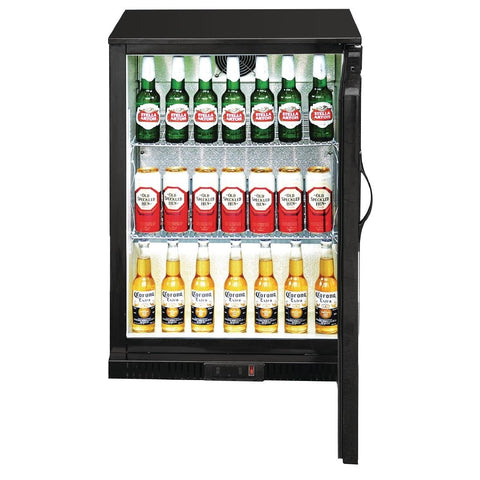 Polar G-Series 900mm Single Solid Door Back Bar Cooler in Black 138Ltr