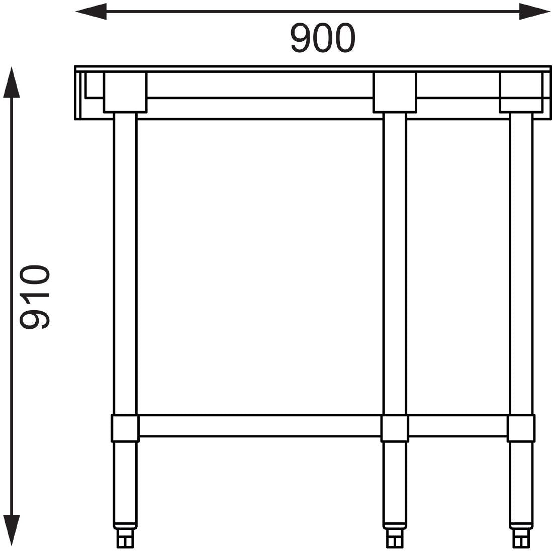 Vogue Stainless Steel Corner Table