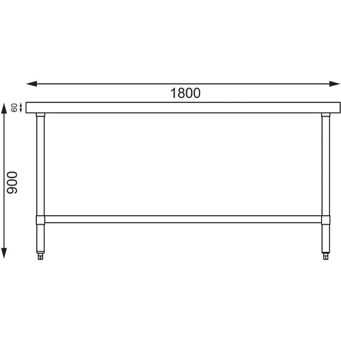 Vogue Stainless Steel Centre Table 1800mm