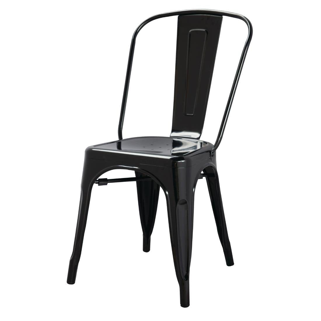 Bolero Black Steel Bistro Side Chair (Pack of 4)