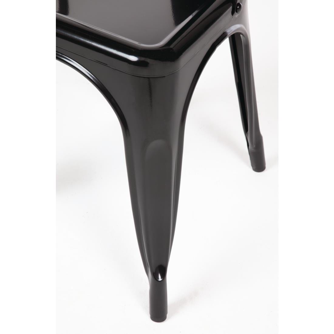 Bolero Black Steel Bistro Side Chair (Pack of 4)