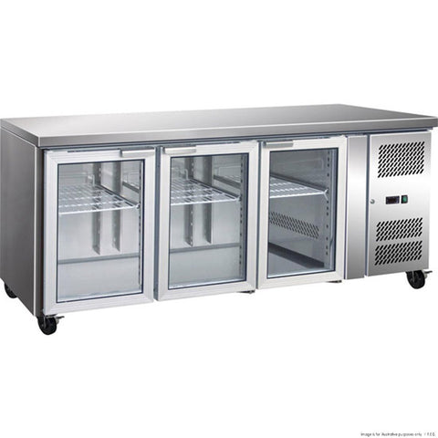 Thermaster 3 Glass Door Gastronorm Bench Fridge GN3100TNG