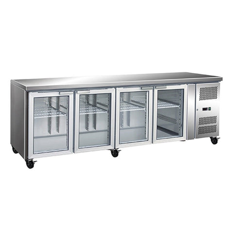 Thermaster 4 Glass Door Gastronorm Bench Fridge GN4100TNG