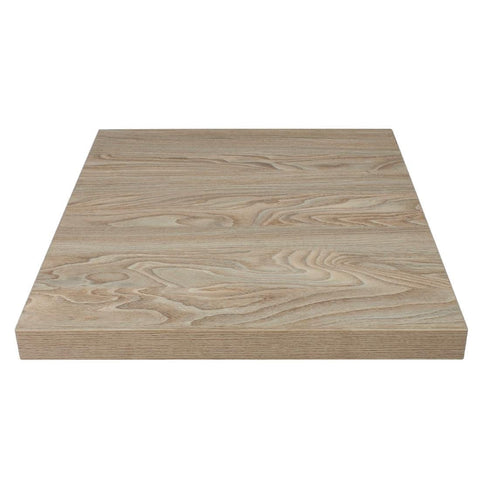 Bolero Pre-drilled Square Table Top Antique Natural 600mm