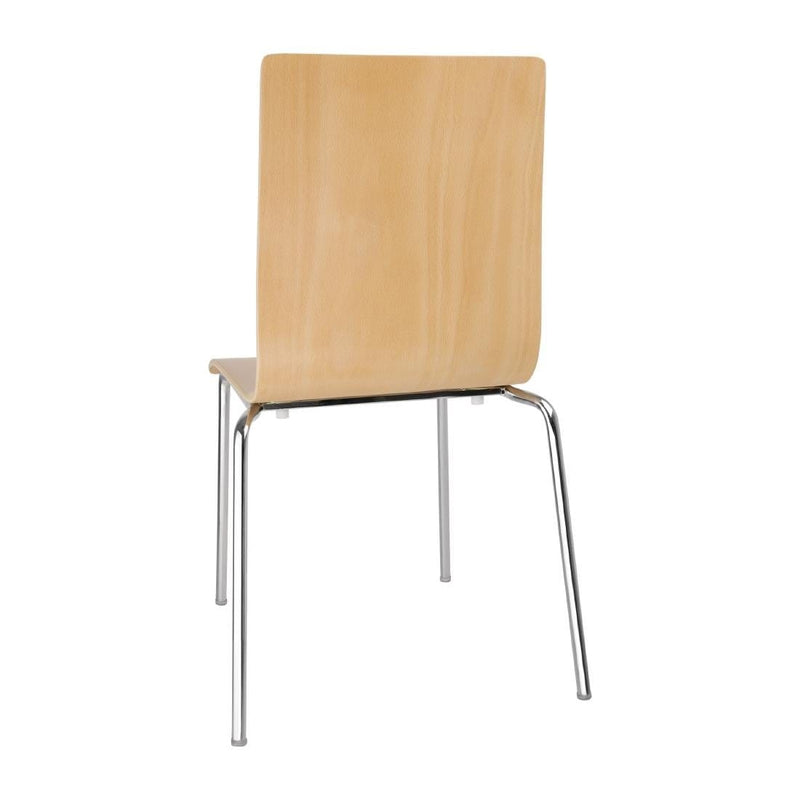 Bolero Square Back Side Chair Natural Finish (Pack of 4)