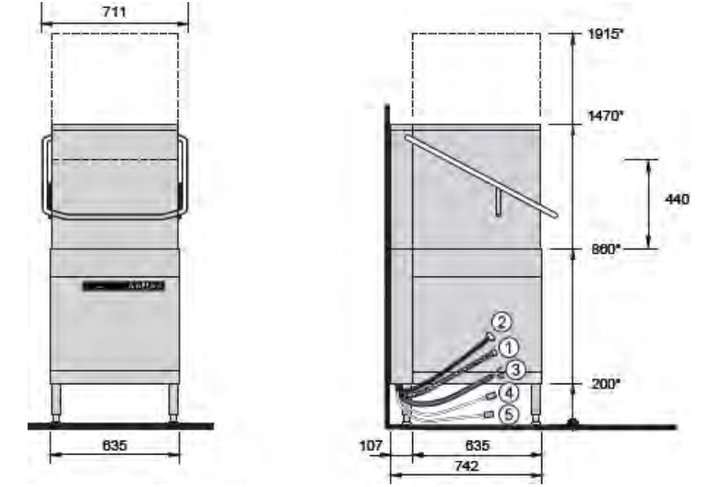 Hobart Ecomaxplus Hood Dishwasher - H615