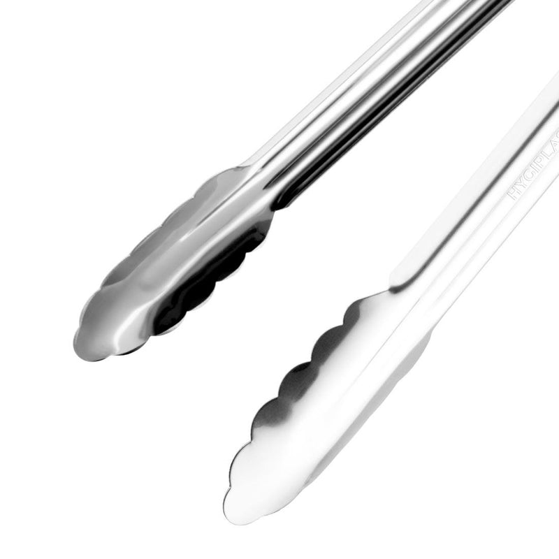 Hygiplas Colour Coded Black Serving Tongs 405mm