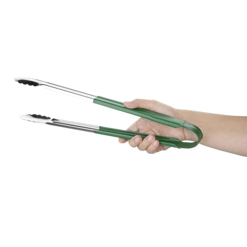 Hygiplas Colour Coded Serving Tong Green 405mm - HC851