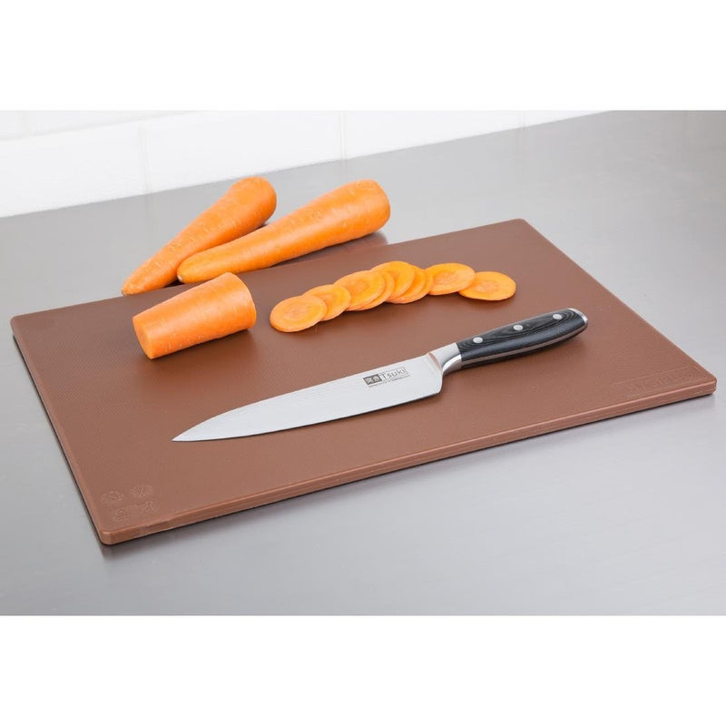 Hygiplas Antibacterial Low Density Chopping Board Brown - 450x300x10mm