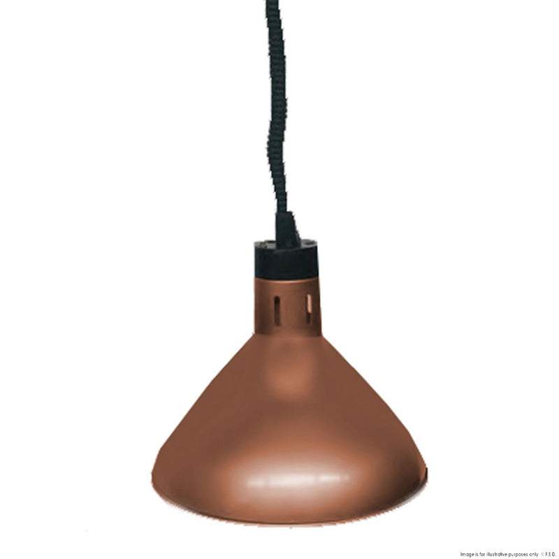 F.E.D Pull Down Heat Lamp Antique Copper 270Mm Round HYWBL09