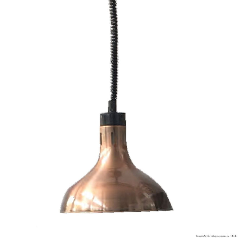 F.E.D Pull Down Heat Lamp Antique Copper 290Mm Round HYWCL12
