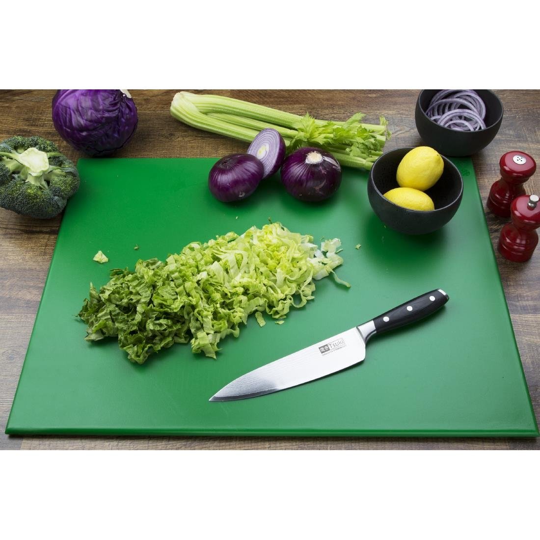 Hygiplas High Density Chopping Board Green - 600x450x12mm