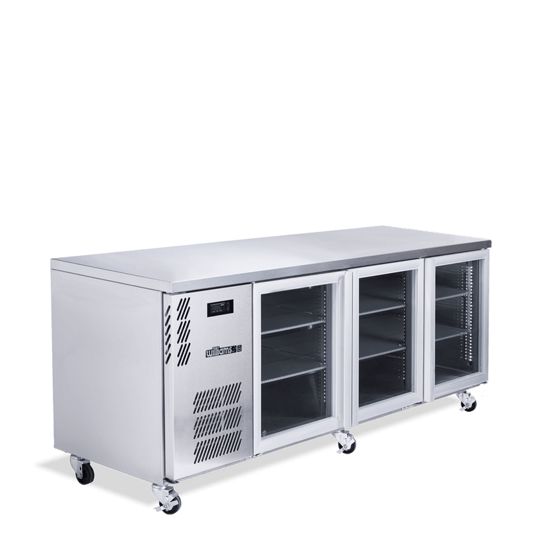 Williams Boronia - Three Door Stainless Steel Under Counter Display Refrigerator