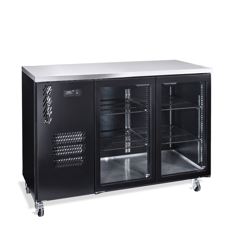 Williams Cameo - Two Door Black Colorbond Under Counter Display Refrigerator