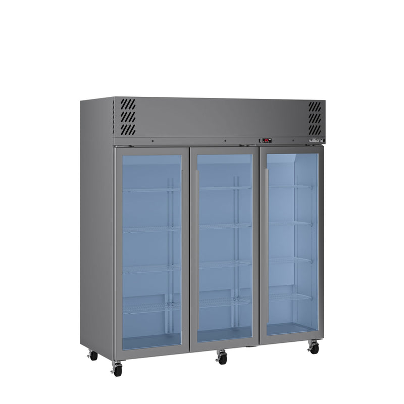 Williams Pearl - Three Door Stainless Steel Upright Display Refrigerator