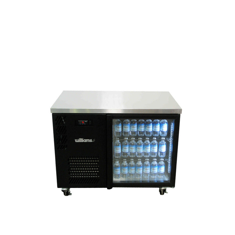 Williams Boronia - One Door Black Colorbond Under Counter Display Refrigerator