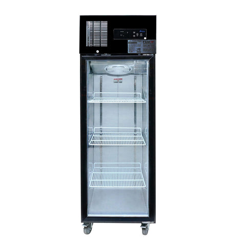 2NDs: Single Glass Door Upright Fridge Black Stainless Steel - SUCG500B