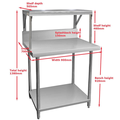 Modular Systems Heavy Duty Salamander Bench With Shelf Braces SMB-7-0900