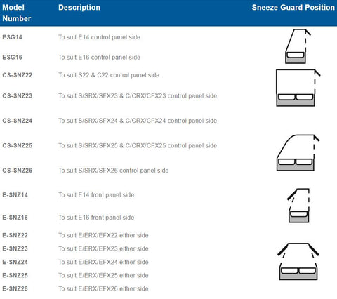 Roband Sneeze Guard, suits E16 front panel side - E-SNZ16