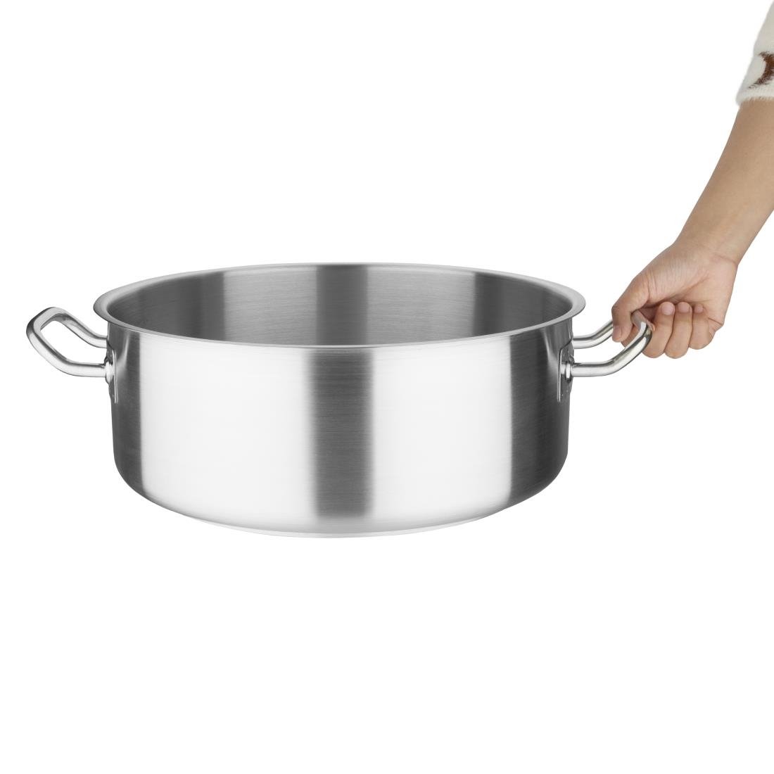 Vogue Stainless Steel Casserole Pan 13Ltr