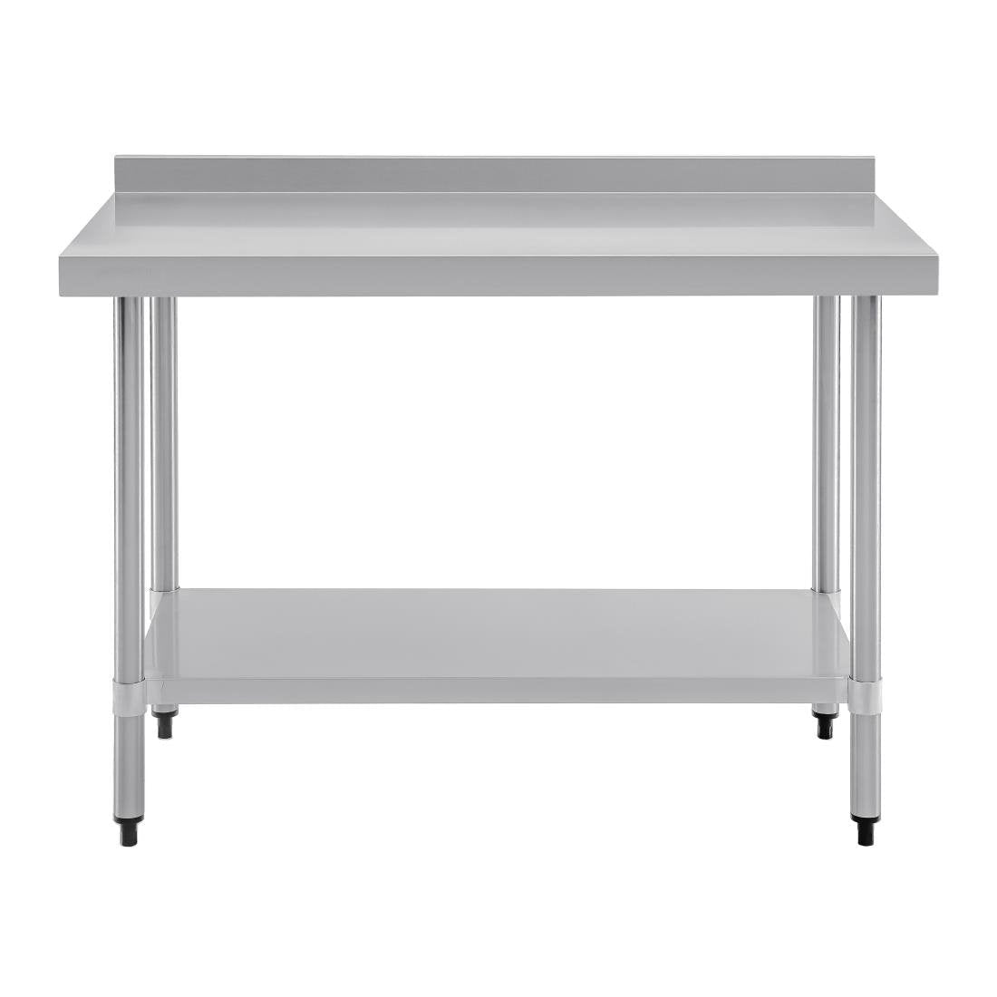 Vogue Stainless Steel Prep Table with Splashback