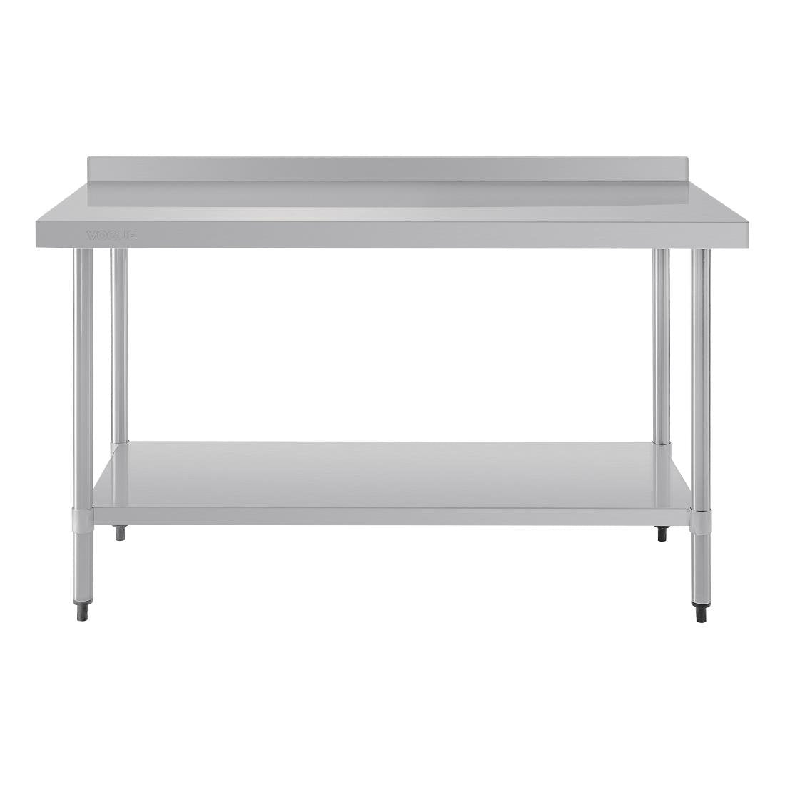 Vogue Stainless Steel Prep Table with Splashback