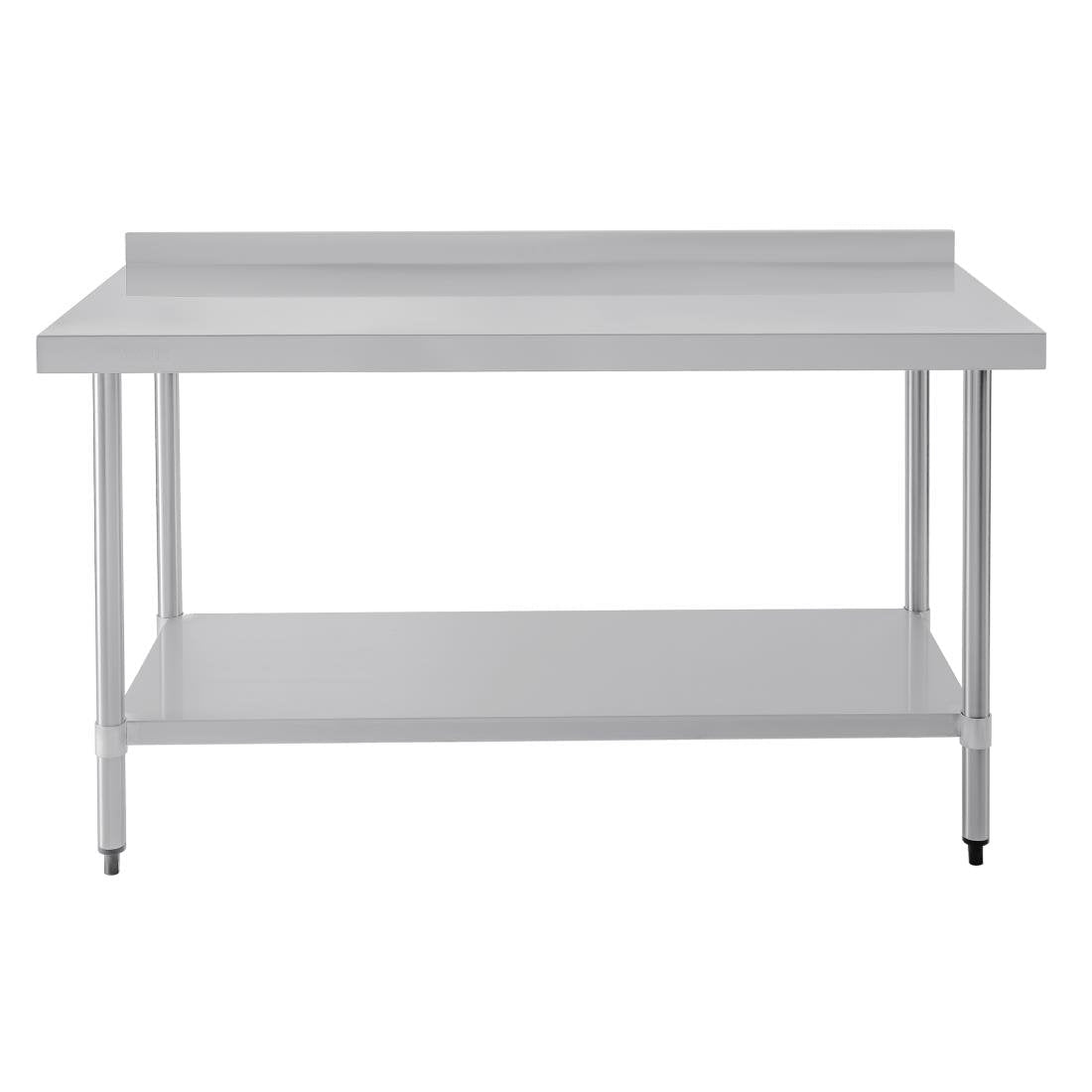 Vogue Stainless Steel Prep Table with Splashback