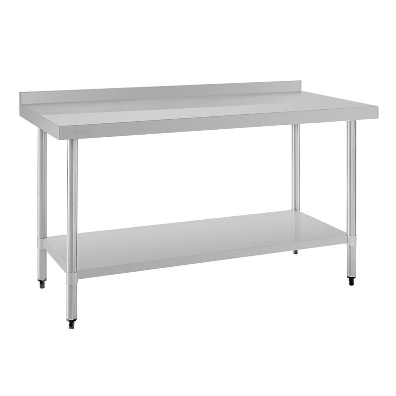 Vogue Stainless Steel Prep Table with Splashback