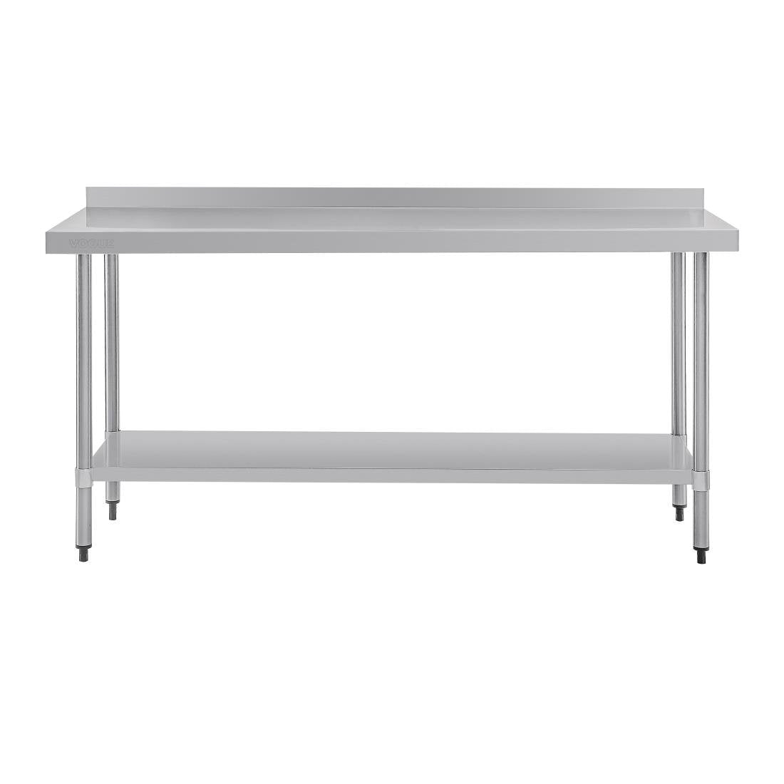 Vogue Stainless Steel Prep Table with Splashback