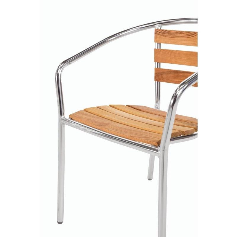 Bolero Aluminium & Ash Chairs (Pack of 4)