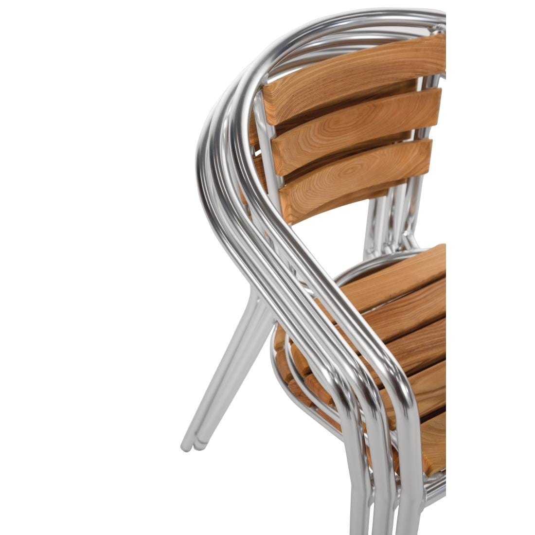 Bolero Aluminium & Ash Chairs (Pack of 4)