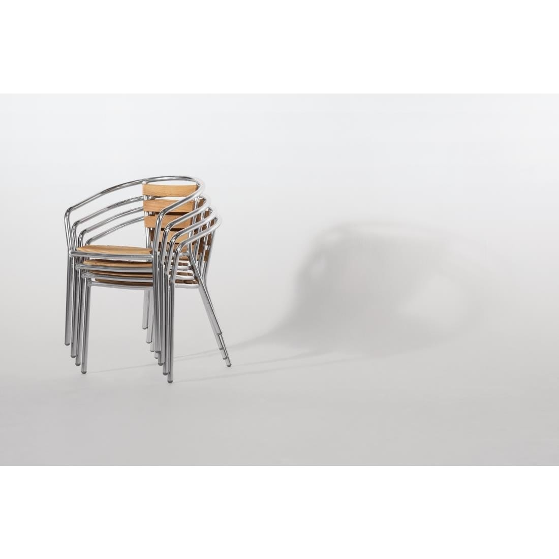 Bolero Aluminium & Ash Chairs (Pack of 4)