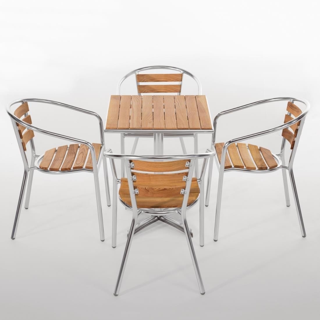 Bolero Aluminium & Ash Chairs (Pack of 4)