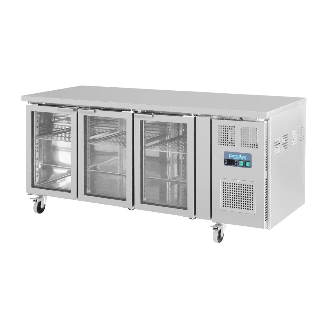 Polar U-Series Three Glass Door Counter Fridge